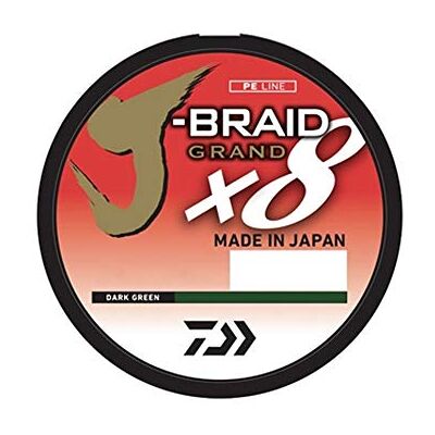 Daiwa , J-Braid – Fil tressé x8, 137 m, testé pour 3,6 kg, diamètre de 12,7 cm, vert foncé (JBGD8U8-150DG) Daiwa , J-Braid – Fil tressé x8, 137 m, testé pour 3,6 kg, diamètre de 12,7 cm, vert foncé (JBGD8U8-150DG)