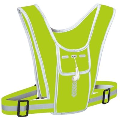 DZOZO Gilet de course – Poche poitrine réfléchissante avec support pour téléphone et poche pour bouteille d'eau DZOZO Gilet de course – Poche poitrine réfléchissante avec support pour téléphone et poche pour bouteille d'eau