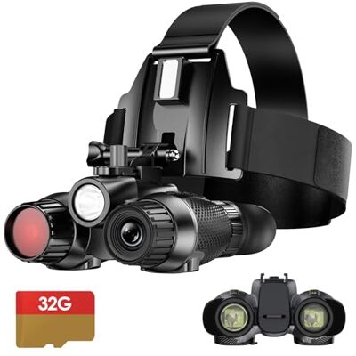 GOWWPUN Lunettes de vision nocturne 3D avec lumière blanche Éclairage supplémentaire Vision nocturne infrarouge Jumelles furtives 850 nm Mise au point manuelle Zoom numérique 8x FOV 10° Carte TF GOWWPUN Lunettes de vision nocturne 3D avec lumière blanche Éclairage supplémentaire Vision nocturne infrarouge Jumelles furtives 850 nm Mise au point manuelle Zoom numérique 8x FOV 10° Carte TF