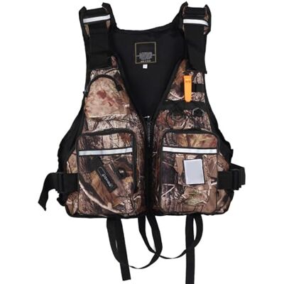 XNEOPP Gilet de Pêche à la Mouche Support Flottaison Durable Tissu Nylon Résistant pour Adultes Pêche Rivière Lac Ruisseau(Camouflage) XNEOPP Gilet de Pêche à la Mouche Support Flottaison Durable Tissu Nylon Résistant pour Adultes Pêche Rivière Lac Ruisseau(Camouflage)