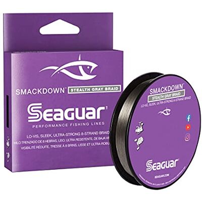 Seaguar Smackdown Lo Vis Stealth Grey Fil de pêche 8 brins Performance Tresse Diamètre plus fin Sans étirement Ultra résistant et résistant à l'abrasion Super Sensible Moins visible Lb Test : 30 Seaguar Smackdown Lo Vis Stealth Grey Fil de pêche 8 brins Performance Tresse Diamètre plus fin Sans étirement Ultra résistant et résistant à l'abrasion Super Sensible Moins visible Lb Test : 30