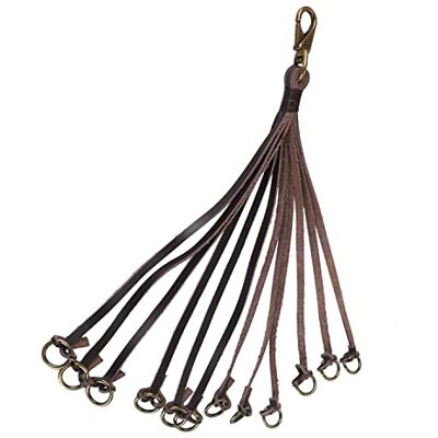 TOURBN Sangles de transport en cuir véritable pour gibier et pigeons 12 boucles, marron, 31*13cm, Rétro TOURBN Sangles de transport en cuir véritable pour gibier et pigeons 12 boucles, marron, 31*13cm, Rétro