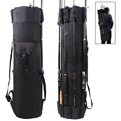 SILANON Sac de transport pour canne à pêche, étui de transport portable en toile pour moulinet de pêche SILANON Sac de transport pour canne à pêche, étui de transport portable en toile pour moulinet de pêche