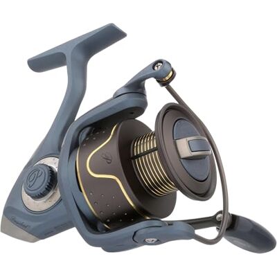 Pflueger Moulinet de pêche President Taille 40 Système de roulement à billes en acier inoxydable Frein avant en feutre d'huile scellé Construction légère en graphite Pflueger Moulinet de pêche President Taille 40 Système de roulement à billes en acier inoxydable Frein avant en feutre d'huile scellé Construction légère en graphite