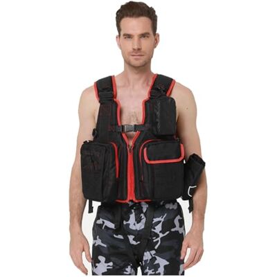 XNEOPP Gilet de pêche à la mouche Fermeture Réglable Tissu Durable pour Rivière Truite Kayak Angling Plein Air Activités(Warm white) XNEOPP Gilet de pêche à la mouche Fermeture Réglable Tissu Durable pour Rivière Truite Kayak Angling Plein Air Activités(Warm white)