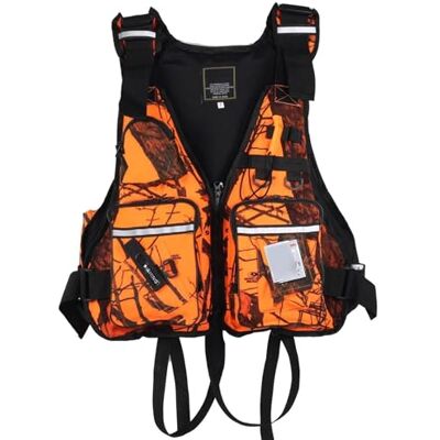 XNEOPP Gilet de Pêche à la Mouche Support Flottaison Durable Tissu Nylon Résistant pour Adultes Pêche Rivière Lac Ruisseau(Orange) XNEOPP Gilet de Pêche à la Mouche Support Flottaison Durable Tissu Nylon Résistant pour Adultes Pêche Rivière Lac Ruisseau(Orange)
