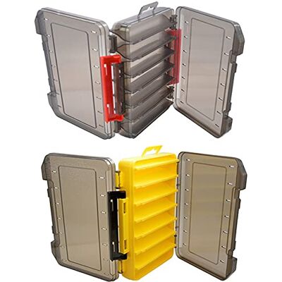 Wuuooei Boite a Leurre Peche, 2 Pièces Double Faces Boîte de Rangement pour Leurre, Boîte à Outils de Pêche avec Compartiments, Étui de Leurre en Plastique, pour Accessoires de Pêche, 19,5 * 13,5 * 3,7 cm Wuuooei Boite a Leurre Peche, 2 Pièces Double Faces Boîte de Rangement pour Leurre, Boîte à Outils de Pêche avec Compartiments, Étui de Leurre en Plastique, pour Accessoires de Pêche, 19,5 * 13,5 * 3,7 cm
