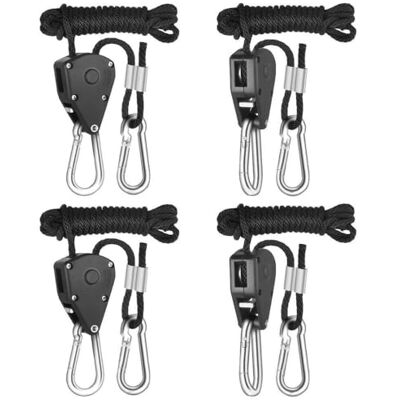 Le Filet de Camouflage Corde à Cliquet Réglable – Lot de 4 Fixation Robuste & Sécurisée Longueur Ajustable Idéale pour Filets de Camouflage, Voiles d'Ombrage, Jardin & Bricolage Le Filet de Camouflage Corde à Cliquet Réglable – Lot de 4 Fixation Robuste & Sécurisée Longueur Ajustable Idéale pour Filets de Camouflage, Voiles d'Ombrage, Jardin & Bricolage