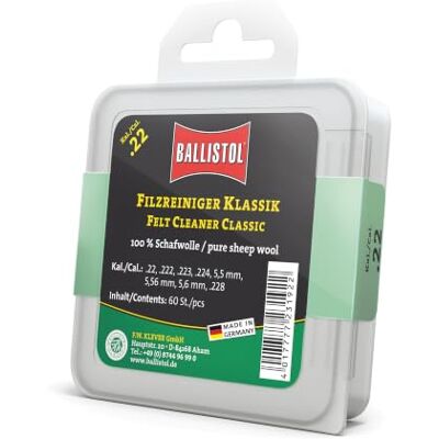 Ballistol 23192 Lot de 60 nettoyants classiques en feutre pour fusil Kal 22 Ballistol 23192 Lot de 60 nettoyants classiques en feutre pour fusil Kal 22