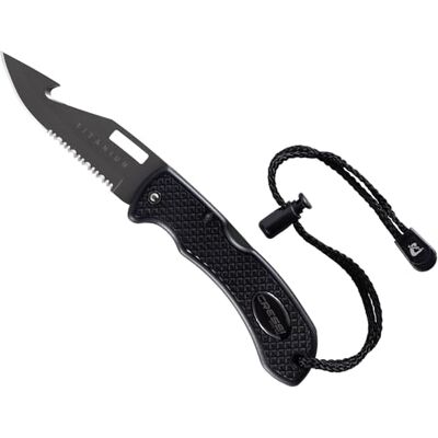 CRESSI Chaku Knife Titanium/Black Couteau de plongée avec double lame en titane, lisse et dentée, idéal pour la plongée et l'apnée, noir/lame en titane, taille unique, adulte unisexe CRESSI Chaku Knife Titanium/Black Couteau de plongée avec double lame en titane, lisse et dentée, idéal pour la plongée et l'apnée, noir/lame en titane, taille unique, adulte unisexe