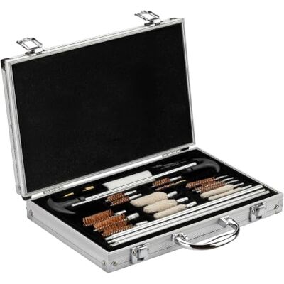 WilTec Kit de nettoyage Arme et Pistolet 100 pcs. Mallette de transport Entretien Arme à feu Brosses WilTec Kit de nettoyage Arme et Pistolet 100 pcs. Mallette de transport Entretien Arme à feu Brosses