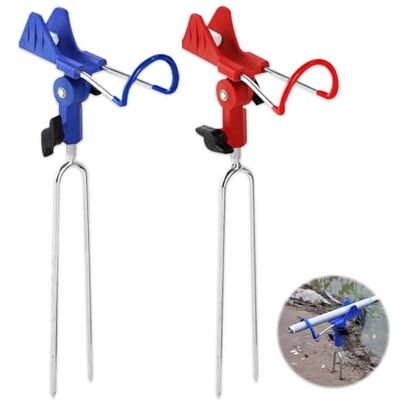 Aoreun 2 Pièces Repose Canne Supports de Canne à pêche en Acier Inoxydable Réglable à 360°, Porte Canne à Pêche Détachable Porte Canne pour Pêche en Rivière, Pêche à la Plage (Rouge, Bleu) Aoreun 2 Pièces Repose Canne Supports de Canne à pêche en Acier Inoxydable Réglable à 360°, Porte Canne à Pêche Détachable Porte Canne pour Pêche en Rivière, Pêche à la Plage (Rouge, Bleu)