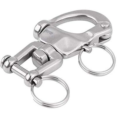 Keenso Manille à Chapeau Pivotante en Acier Inoxydable 316 pour Voilier, 70mm, Élégante, pour Drisse Keenso Manille à Chapeau Pivotante en Acier Inoxydable 316 pour Voilier, 70mm, Élégante, pour Drisse