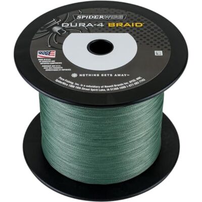 Spiderwire Dura 4, vislijn, Superline, Roofvislijn, Snoek, Baars, Snoekbaars, Forel, Unisex, Mosgroen, 0.25mm 23.3kg 51lb 1800yd Spiderwire Dura 4, vislijn, Superline, Roofvislijn, Snoek, Baars, Snoekbaars, Forel, Unisex, Mosgroen, 0.25mm 23.3kg 51lb 1800yd