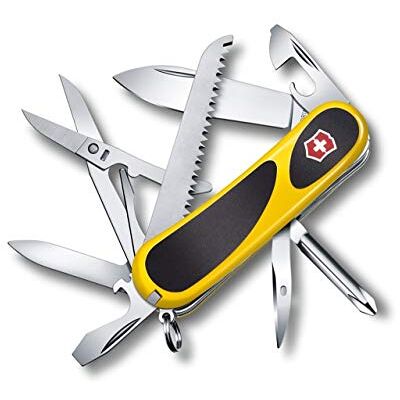Victorinox Evolution 18 Couteau de Poche Suisse, Léger, Multitool, 15 Fonctions, Lame, Echelles Ergonomiques, Jaune/Noir Victorinox Evolution 18 Couteau de Poche Suisse, Léger, Multitool, 15 Fonctions, Lame, Echelles Ergonomiques, Jaune/Noir
