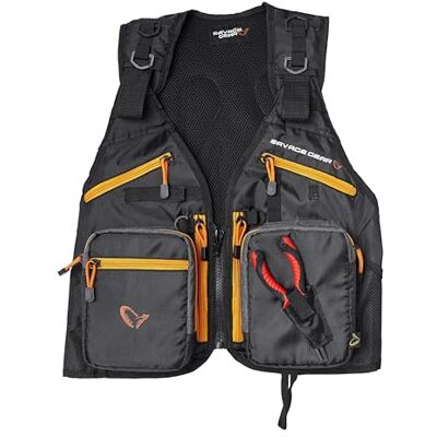 Savage Gear Pro-Tact Gilet de pêche rotatif – Gilet de pêche tactique imperméable avec étuis à leurres et pinces en acier au carbone Ajustement réglable, plusieurs poches et sac à dos à 3 couches Savage Gear Pro-Tact Gilet de pêche rotatif – Gilet de pêche tactique imperméable avec étuis à leurres et pinces en acier au carbone Ajustement réglable, plusieurs poches et sac à dos à 3 couches