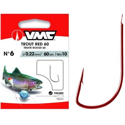 VMC Hameçon à truite 7052 Rouge 60 cm VMC Hameçon à truite 7052 Rouge 60 cm