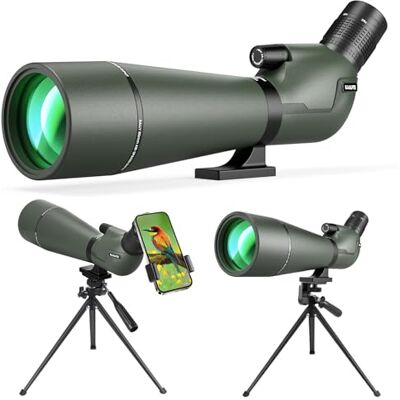 Koolpte Lunette d'observation 25-75 x 85 cm avec adaptateur téléphone, trépied et sac de transport Optique entièrement multicouche, BAK4 étanche haute définition pour observation des oiseaux, chasse Koolpte Lunette d'observation 25-75 x 85 cm avec adaptateur téléphone, trépied et sac de transport Optique entièrement multicouche, BAK4 étanche haute définition pour observation des oiseaux, chasse