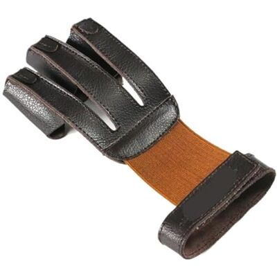 QAUUCP Gant d'archer 1 unité de gants tir à l'arc 3 doigts cuir noir protection pour les mains Haute élasticité Protecteurs pour la chasse QAUUCP Gant d'archer 1 unité de gants tir à l'arc 3 doigts cuir noir protection pour les mains Haute élasticité Protecteurs pour la chasse