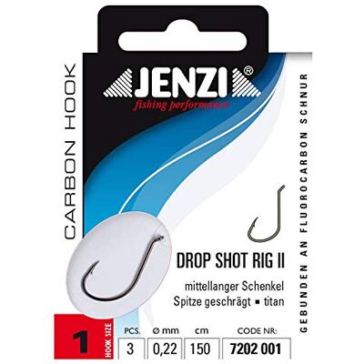 Jenzi Drop-Shot Rig/Bas de ligne Taille 1/0 Titane Tige mi-longue Jenzi Drop-Shot Rig/Bas de ligne Taille 1/0 Titane Tige mi-longue