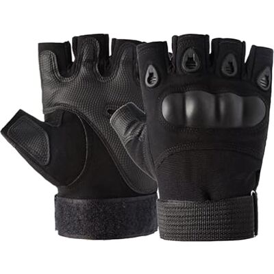 Galenecx Gants tactiques, demi-doigts, respirants, pour airsoft, armée, paintball, tir et autres activités de plein air (noir) Galenecx Gants tactiques, demi-doigts, respirants, pour airsoft, armée, paintball, tir et autres activités de plein air (noir)