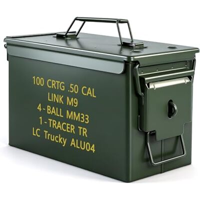 Trucky Boîte à munitions Ammo Box 31 x 16 x 19 cm En métal Avec couvercle Vert armée Trucky Boîte à munitions Ammo Box 31 x 16 x 19 cm En métal Avec couvercle Vert armée