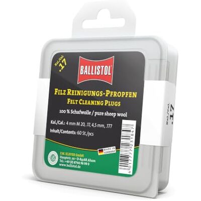Ballistol Unisexe – Adulte 23184 Lot de 60 bouchons de nettoyage en feutre neutre calibre .17/4,5 mm Ballistol Unisexe – Adulte 23184 Lot de 60 bouchons de nettoyage en feutre neutre calibre .17/4,5 mm