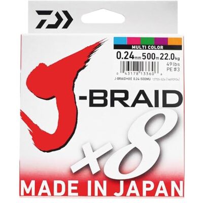 Daiwa J-Braidx8 18 kg .24 mm-500 m Multicolore Daiwa J-Braidx8 18 kg .24 mm-500 m Multicolore