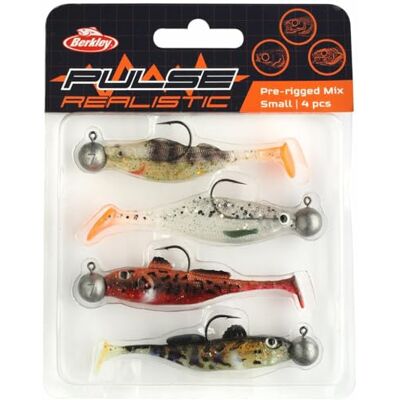 Berkley Pulse Mix Prerigged Réaliste Petit 4 pièces - Leurres de pêche Berkley Pulse Mix Prerigged Réaliste Petit 4 pièces - Leurres de pêche