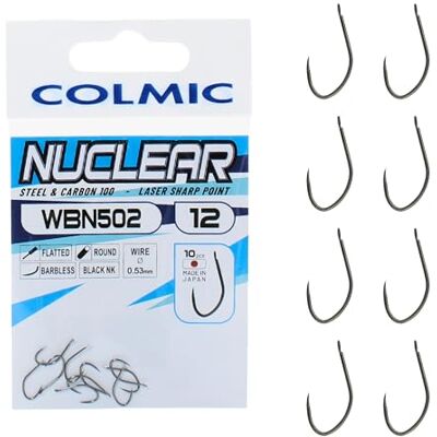 Colmic – 10 Hameçons de Pêche WBN502 Carp Line en Acier Carbone Noir Nickel Flatted, Round, Barbless Précis et Résistant pour Carp Fishing Technique Produit officiel Colmic – 10 Hameçons de Pêche WBN502 Carp Line en Acier Carbone Noir Nickel Flatted, Round, Barbless Précis et Résistant pour Carp Fishing Technique Produit officiel