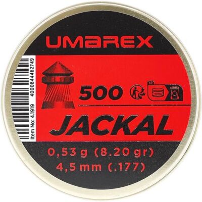 Umarex Jackal Lot de 500 diabolos à tête pointue pour pistolet à air comprimé 4,5 mm Umarex Jackal Lot de 500 diabolos à tête pointue pour pistolet à air comprimé 4,5 mm