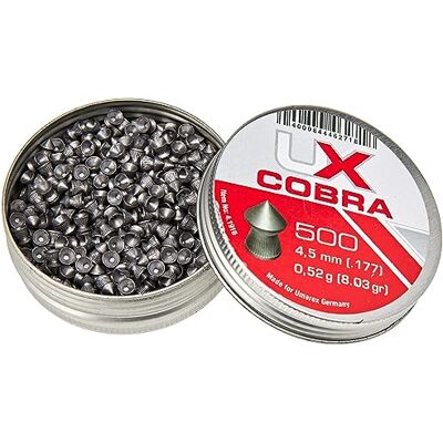 Umarex , Lot de 500 têtes pointues pour pistolet à air diabolo Cobra 4,5 mm Umarex , Lot de 500 têtes pointues pour pistolet à air diabolo Cobra 4,5 mm