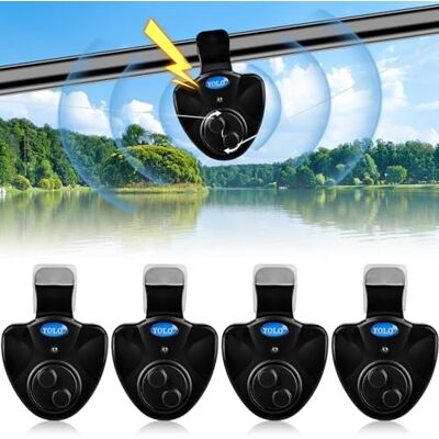 Vegena Lot de 4 détecteurs de touche électroniques pour la pêche Avec indicateur lumineux LED Vegena Lot de 4 détecteurs de touche électroniques pour la pêche Avec indicateur lumineux LED
