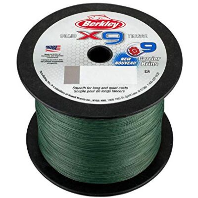 Berkley X9 Ligne de pêche tressée 9 brins pour pêche en eau douce et salée Berkley X9 Ligne de pêche tressée 9 brins pour pêche en eau douce et salée