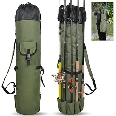 SILANON Sac de transport pour canne à pêche, grande capacité, sac de rangement pour moulinet de pêche, sac à dos pour la pêche et les voyages, vert kaki, Moderne SILANON Sac de transport pour canne à pêche, grande capacité, sac de rangement pour moulinet de pêche, sac à dos pour la pêche et les voyages, vert kaki, Moderne