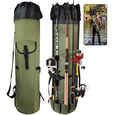 FOUUAAOOU Sac pour canne à pêche avec tissu Oxford pliable durable, sac de rangement portable pour canne à pêche, cadeau de pêche pour homme (vert) FOUUAAOOU Sac pour canne à pêche avec tissu Oxford pliable durable, sac de rangement portable pour canne à pêche, cadeau de pêche pour homme (vert)