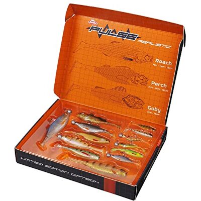 Berkley Pulse Lot de 13 appâts de pêche réalistes en Plastique Souple et 6 têtes plombées Cadeau pour Homme et pêcheur Perche, Sandre, brochet, Bar, chevesne et Truite Tailles Assorties Berkley Pulse Lot de 13 appâts de pêche réalistes en Plastique Souple et 6 têtes plombées Cadeau pour Homme et pêcheur Perche, Sandre, brochet, Bar, chevesne et Truite Tailles Assorties