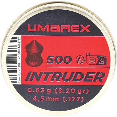 Umarex Intruder Lot de 500 diabolos à tête pointue pour pistolet à air comprimé 4,5 mm Umarex Intruder Lot de 500 diabolos à tête pointue pour pistolet à air comprimé 4,5 mm