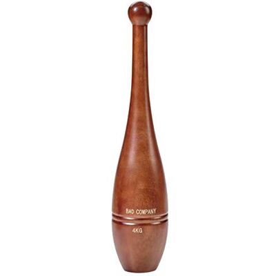 Bad Company Wooden Indian Club Bell I Balançoire en bois pressé avec joint I 4 kg Bad Company Wooden Indian Club Bell I Balançoire en bois pressé avec joint I 4 kg