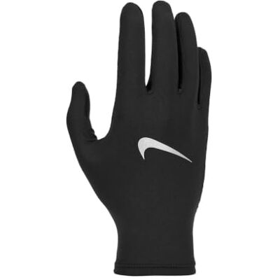 NIKE Pacer Liner Gants de course pour femme Légèrement respirants Noir/argenté L/XL NIKE Pacer Liner Gants de course pour femme Légèrement respirants Noir/argenté L/XL