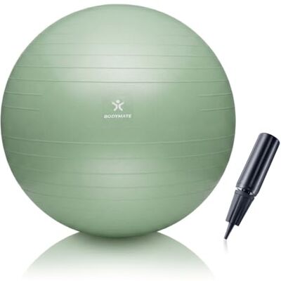 BODYMATE Ballon d’exercice anti-éclatement, avec un Ebook et une pompe à air, ballon suisse pour fitness, grossesse et naissance BODYMATE Ballon d’exercice anti-éclatement, avec un Ebook et une pompe à air, ballon suisse pour fitness, grossesse et naissance