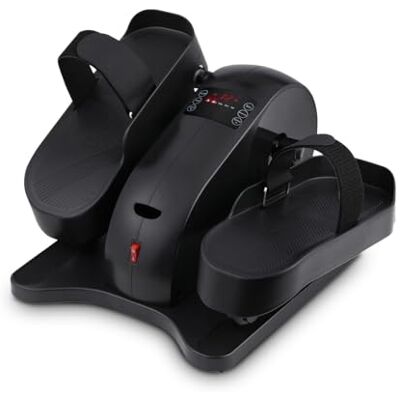 NK Mini elliptique électrique avec télécommande Pédalier silencieux pour maison ou bureau, 12 niveaux, écran LCD, entraînement passif, compact, couleur noire NK Mini elliptique électrique avec télécommande Pédalier silencieux pour maison ou bureau, 12 niveaux, écran LCD, entraînement passif, compact, couleur noire