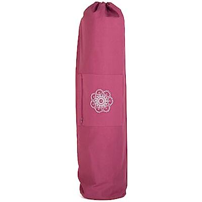 Bodhi Surya Bag Cotton Grand sac de yoga, pour tapis de yoga et tapis de yoga, 100 % coton, format XL, avec motif mandala, aubergine Bodhi Surya Bag Cotton Grand sac de yoga, pour tapis de yoga et tapis de yoga, 100 % coton, format XL, avec motif mandala, aubergine