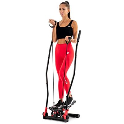 HS HOP-SPORT Hop-Sport Stepper Pliable HS-045S Slim avec poignées, Nordic Walking, Stepper Fitness avec extenseurs, Résistance réglable, Ordinateur d'entraînement HS HOP-SPORT Hop-Sport Stepper Pliable HS-045S Slim avec poignées, Nordic Walking, Stepper Fitness avec extenseurs, Résistance réglable, Ordinateur d'entraînement