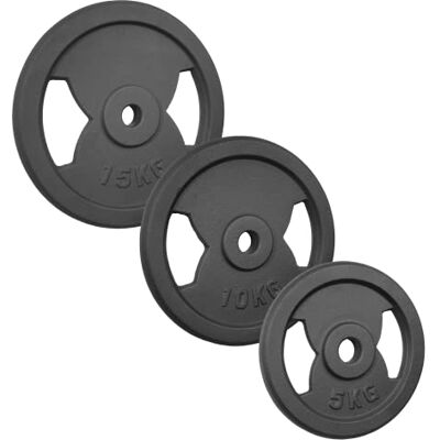 POWER EXTREME Disques d'haltères en fonte avec 2 trous de préhension, 31 mm (5 kg à 20 kg) POWER EXTREME Disques d'haltères en fonte avec 2 trous de préhension, 31 mm (5 kg à 20 kg)