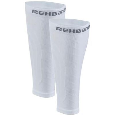 Rehband Manchons de mollet tricotés, soutien de compression pour la course à pied, le cyclisme, le fitness et la récupération, protège-mollet de sport respirant pour homme et femme Rehband Manchons de mollet tricotés, soutien de compression pour la course à pied, le cyclisme, le fitness et la récupération, protège-mollet de sport respirant pour homme et femme