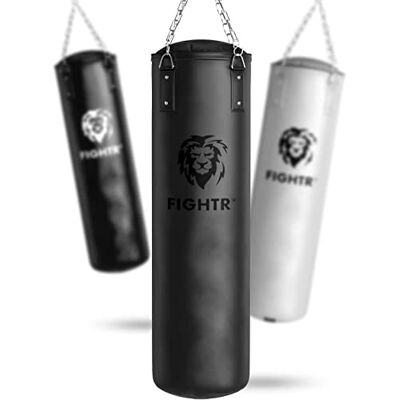 FIGHTR Sac de Frappe ® Premium Confort de Frappe élevé et très Robuste Sac de Frappe Suspendu Non rempli/rempli 120x35cm avec chaîne Lourde pour la Boxe, Les Arts Martiaux, Le MMA. FIGHTR Sac de Frappe ® Premium Confort de Frappe élevé et très Robuste Sac de Frappe Suspendu Non rempli/rempli 120x35cm avec chaîne Lourde pour la Boxe, Les Arts Martiaux, Le MMA.