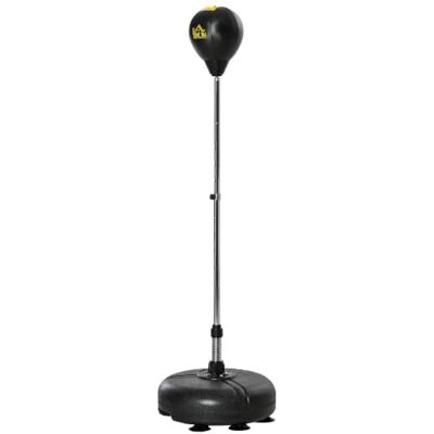 HOMCOM Punching Ball sur Pied Réglable en Hauteur 133-151 cm 2 Gants Noir Sac de Frappe sur Pied, Base Lesté avec 6 Ventouses, Exercice à Domicile, Soulagement du Stress, Fitness HOMCOM Punching Ball sur Pied Réglable en Hauteur 133-151 cm 2 Gants Noir Sac de Frappe sur Pied, Base Lesté avec 6 Ventouses, Exercice à Domicile, Soulagement du Stress, Fitness