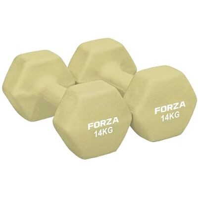 FORZA Paire d'haltères hexagonaux en néoprène avec poignée antidérapante – Design ergonomique pour la musculation et les entraînements à domicile – Disponible en plusieurs poids FORZA Paire d'haltères hexagonaux en néoprène avec poignée antidérapante – Design ergonomique pour la musculation et les entraînements à domicile – Disponible en plusieurs poids