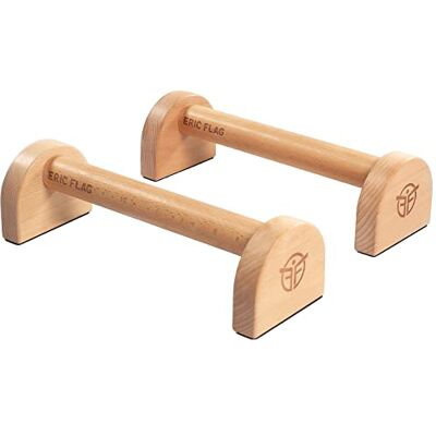 Eric Flag Barres Parallèles V3 Basses de Taille Longues pour Fitness, Gym, Street Workout, Calisthenics, Poignées de Pompe de Marque Française, Parallettes fabriquées à la Main en Bois de Hêtre Eric Flag Barres Parallèles V3 Basses de Taille Longues pour Fitness, Gym, Street Workout, Calisthenics, Poignées de Pompe de Marque Française, Parallettes fabriquées à la Main en Bois de Hêtre